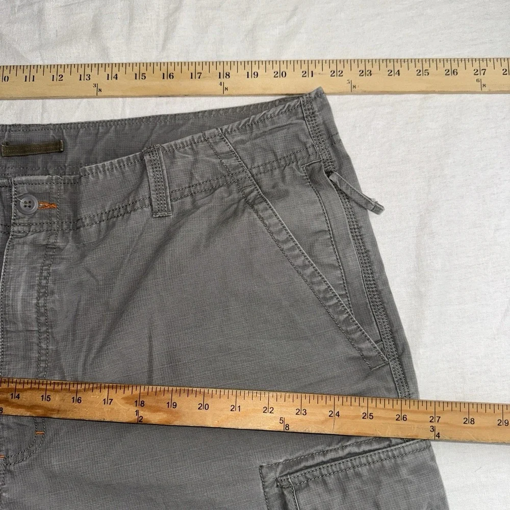 LL Bean Pants Mens 44x29 Gray Allagash Cargo Canvas Outdoor Hiking Work Utility